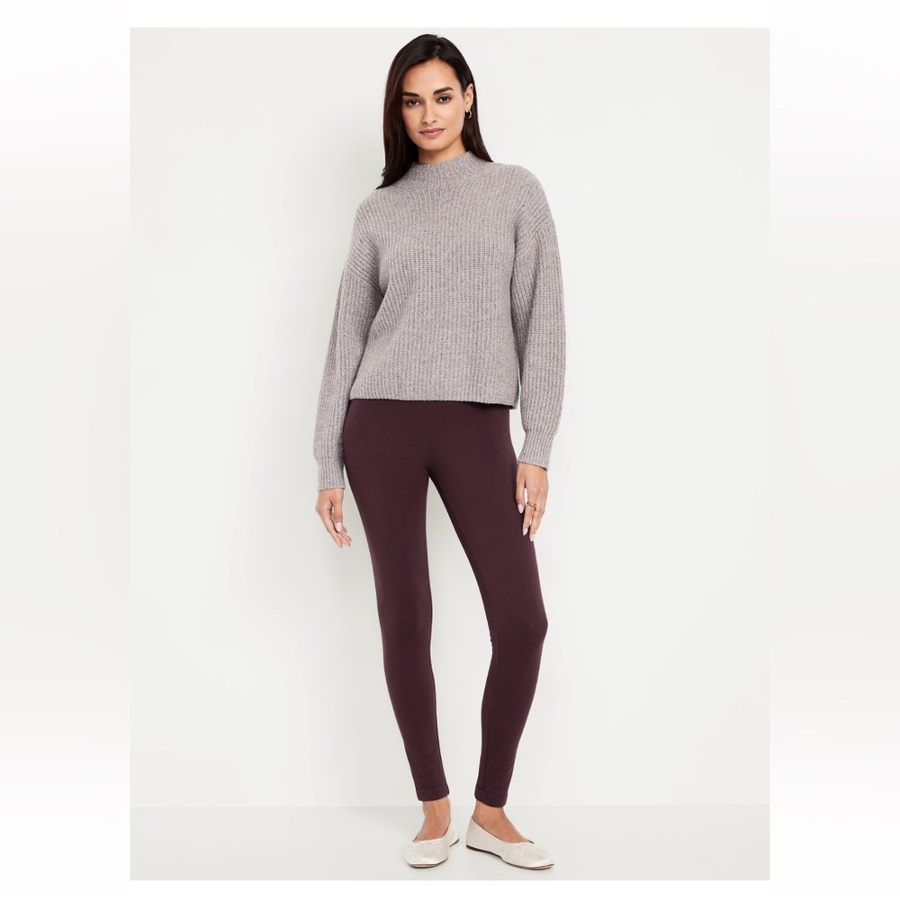 NWT Women's Maroon/Dark Sepia Fleece Lined Leggings
